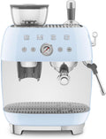 Smeg Kaffeemaschine, 1350 W, Schwarz/Silber, EGF03PBEU, manuelle Espressomaschine, mit integrierter Kaffeemühle
