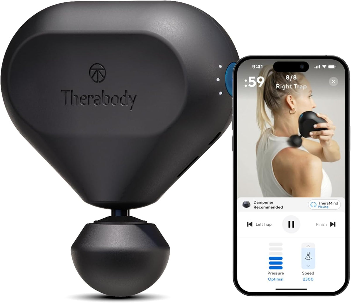 TheraGun Handmassagegeräte, Schwarz, Mini 2.0, Elektrische Handmassagepistole, Kompakte Tiefengewebebehandlung für unterwegs