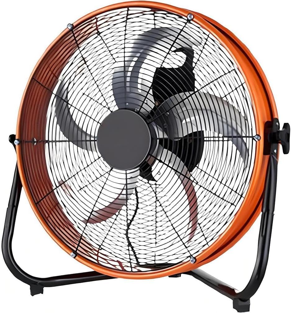 Industrieller Bodengebläse, 250 W, Weiß, Trommelventilator, Hochgeschwindigkeits-Bodenventilator, robuster Metall-Luftzirkulator
