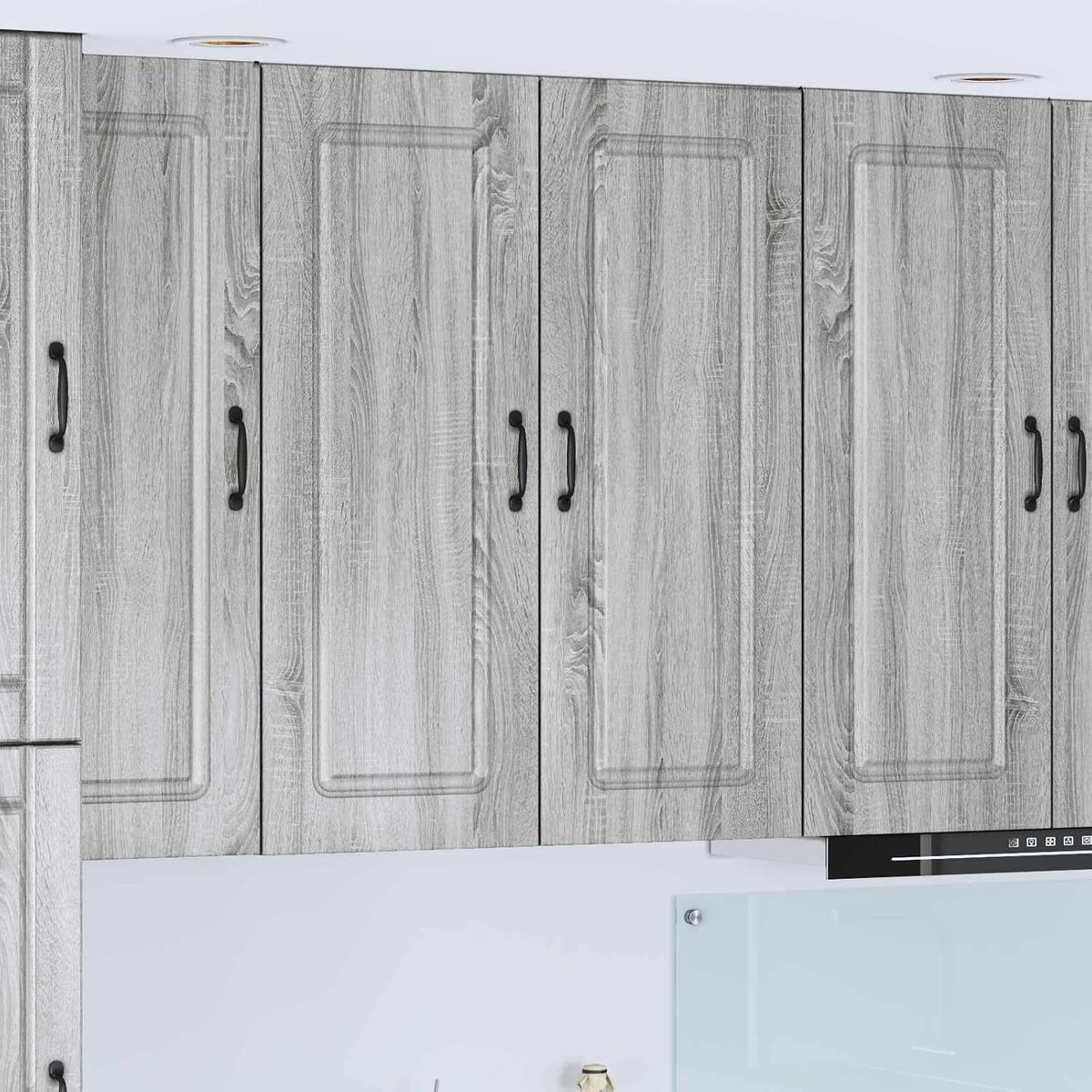 Tonture Geschirrspüler, 80 x 31 x 100 cm, Holzwerkstoff, Weiß, front Kalmar Graues Sonoma Holzwerkstoff mit Stauraum