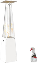 kratki Heizstrahler, 12 kW, Stahl und Glas, Weiß, Gas Terrassenheizer UMBRELLA Terrassenofen