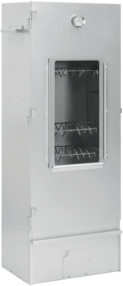 ChicAbode Powerstation, Verzinkter Stahl, Glas, Schwarz, Räucherofen mit Kaltrauchgenerator Verzinkter Stahl 0708A25