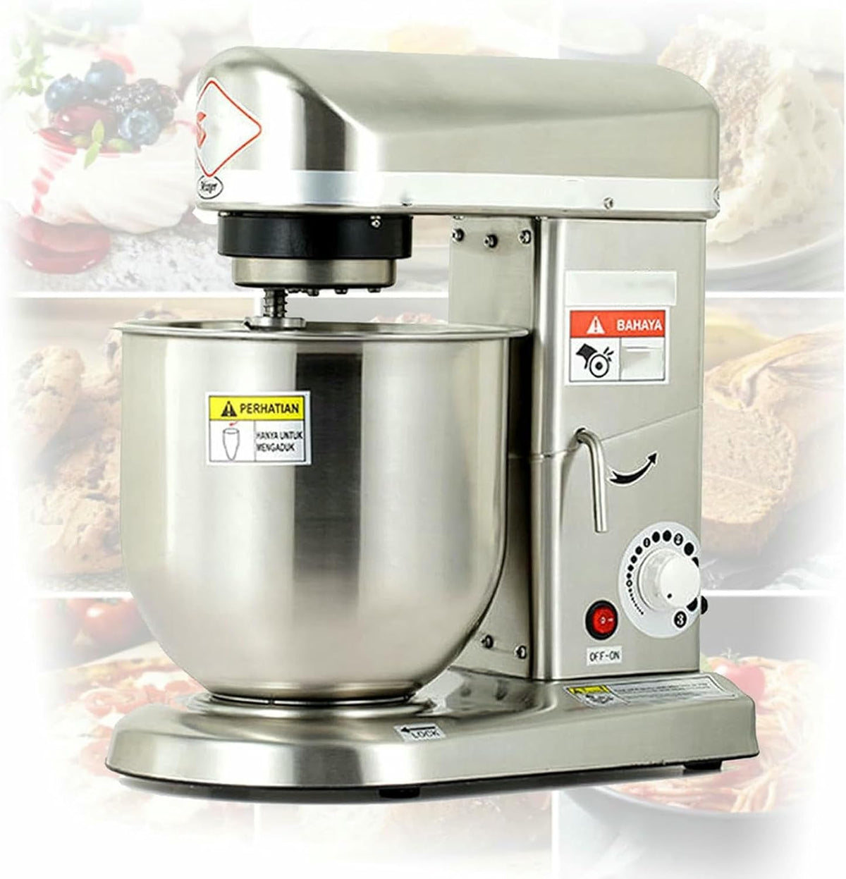JKJZSALJ Standmixer, Schwarz, 10-Liter-Gewerbe-, 3-Stufiger Gewerbe-Küchenmixer, Küchenfester Küchenmixer, Multifunktion Mit Ständer