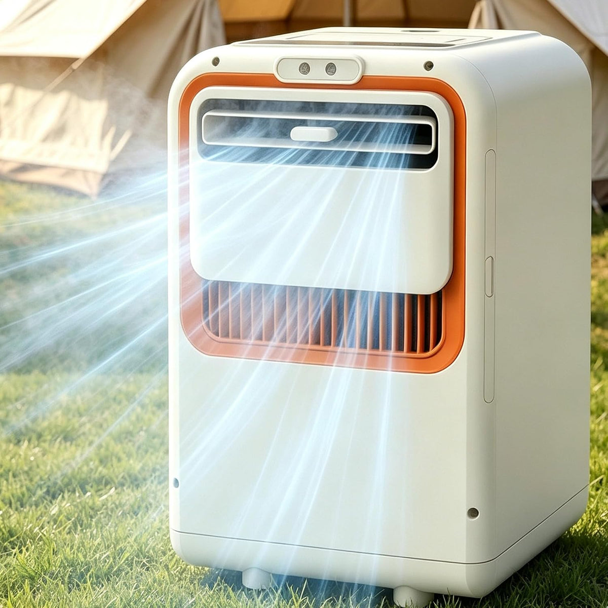 REWECI Klimaanlage, Schwarz, Kompaktes Klimagerät, Frontauslass, ohne Abl