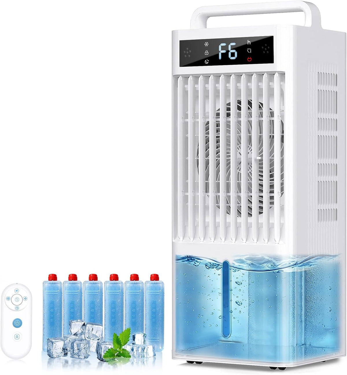 Ashihoti Official Mobiles Klimagerät, 4,6 m, Weiß, Tragbarer Klimaanlagenventilator, Fensterloser Luftkühler, 2 Modi und 6 Geschwindigkeiten