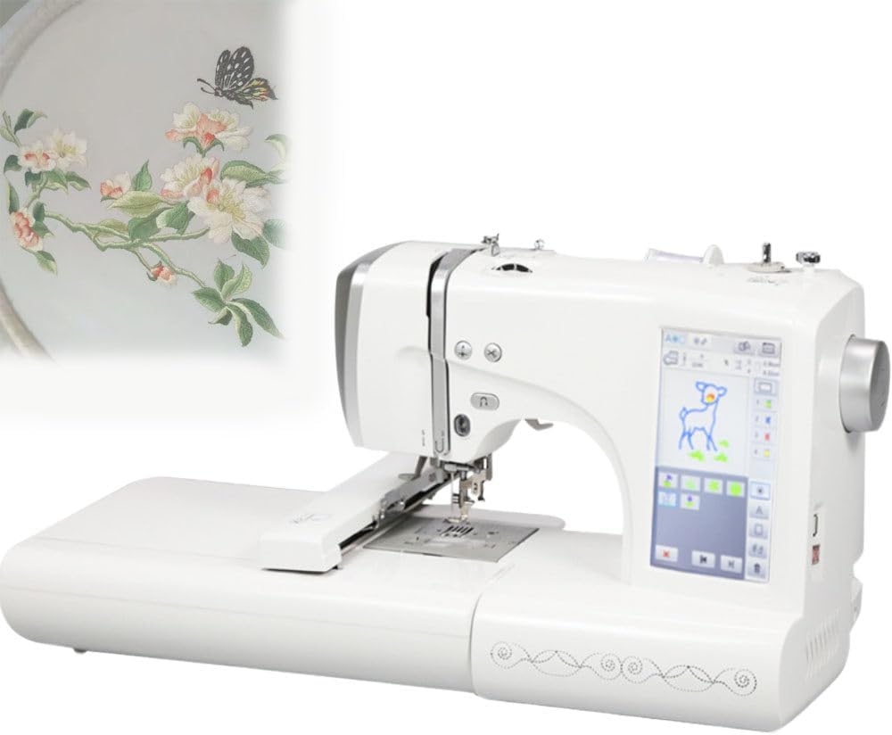 ShaiVrissian Stickmaschinen, Grau, Automatische Nähmaschine, Kleine Stickmaschine, 150 Designs, 11 Integrierte Buchstaben