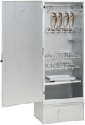 Mengtu Powerstation, 44,5 x 29 x 110 cm, Verzinkter Stahl, Schwarz, Multifunktionaler Räucherofen mit Kaltrauchgenerator - Stahl