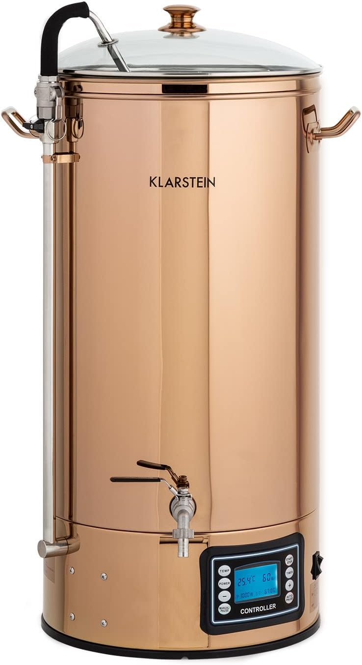 Klarstein Heimbrau-Sets, 3000 W, 50 L, 50 L, Silber, Bierbrauset zum Selber Brauen, Edelstahl, Bierbrauanlage, 9 Programme
