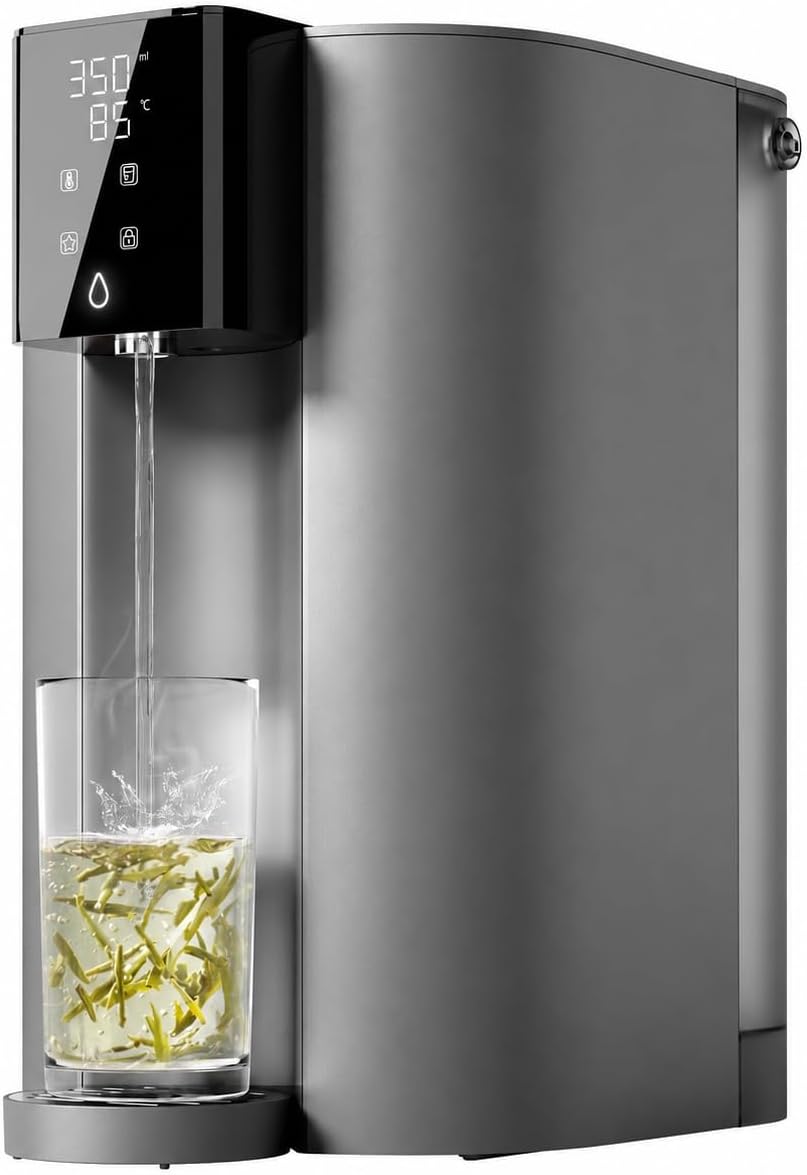 Waterdrop Kühlschrank, Grau, C1H Auftisch Umkehrosmoseanlage, Sofort-Heißwasserspender, Reduziert PFAS, Keine Installation