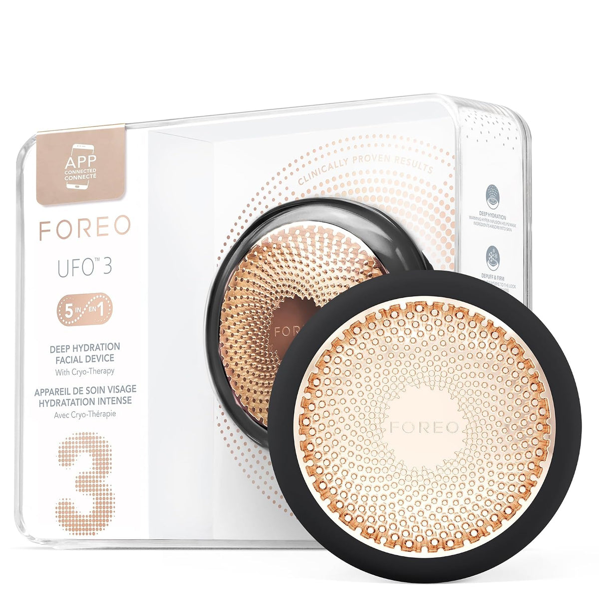 FOREO Gesichtsmasken & -kuren, Schwarz, UFO 3 5-in-1 Gesichtsmaskenpflege - Pflege & Rotlicht, Schwartz, LED-Gesichtsmaske