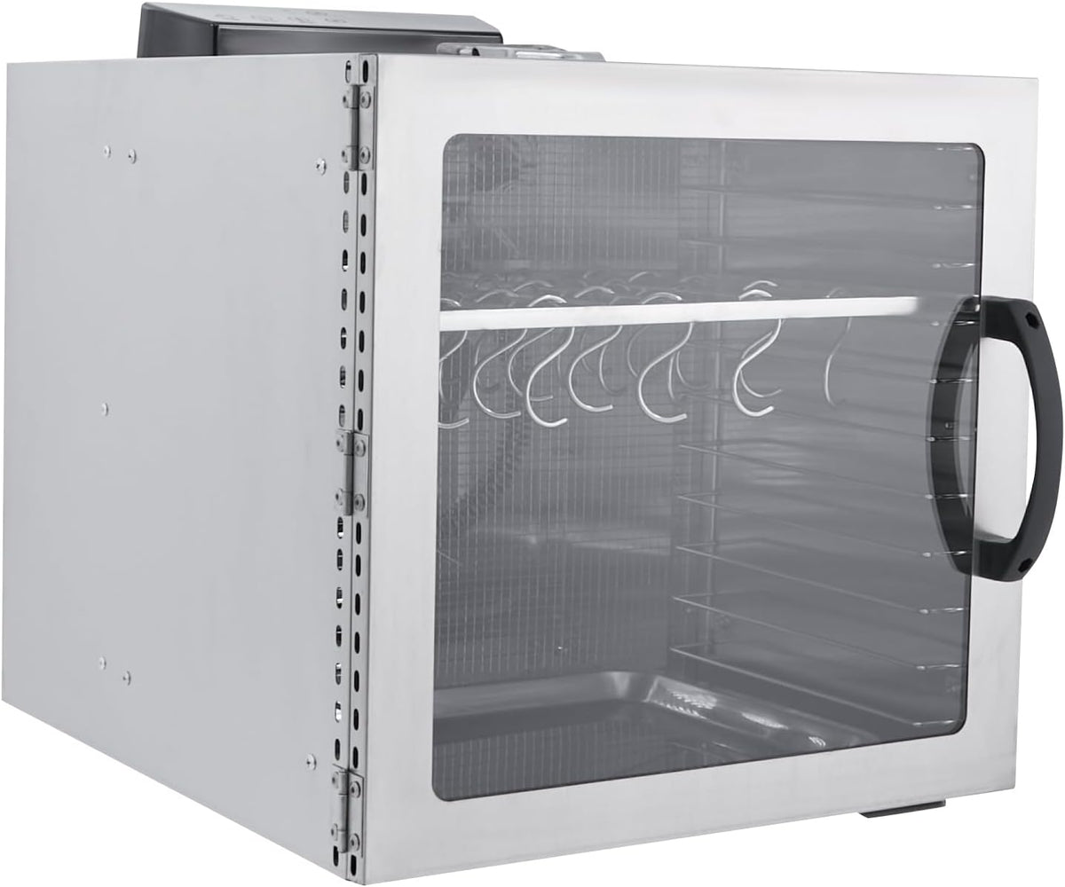 Loobiiny Dörrautomaten, 42.5l/11.23gal, Rostfreier Stahl, Silikon, Silber, DöRrautomat Edelstahl, Lebensmittel-Dehydrator