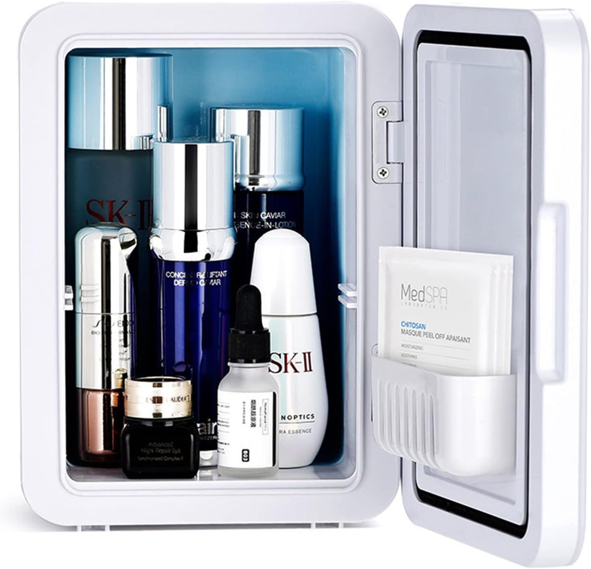 W-Lynn Kühlschrank, 8 L, Weiß, Gekühlte Hautpflegeprodukte Kleiner Spiegel Kosmetik Obst