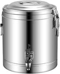 KIJyfgTR Kaffeemaschine, 60 L, Silber, Milcheimer aus Edelstahl, gewerblicher Milchteeeimer, Warmhaltegetränkespender