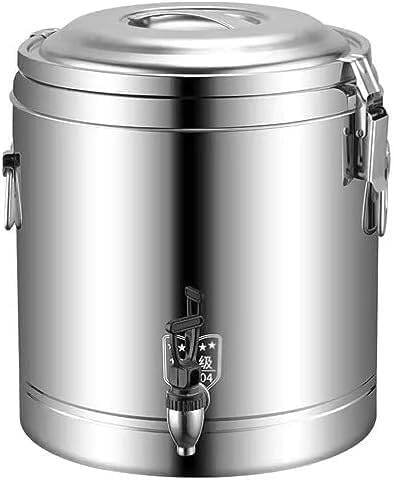 KIJyfgTR Kaffeemaschine, 60 L, Silber, Milcheimer aus Edelstahl, gewerblicher Milchteeeimer, Warmhaltegetränkespender
